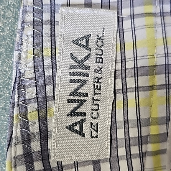 ANNIKA YELLOW AND GRAY PLAID BERMUDA SHORTS. SIZE 2. 3 POCKETS. GREAT - Picture 5 of 12